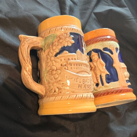Vintage Collection of Three Ceramic German Beer Steins w/ Scenic Reliefs - Picture 15 of 15